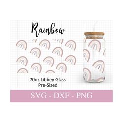 20oz rainbow libbey glass svg i summer can glass svg i boho svg files for cricut i beer can glass wrap svg i svg png dxf