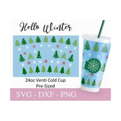 christmas wrap cup svg, 24oz venti cold cup, popular svg, winter files for cricut, trendy cup design, print full wrap sv