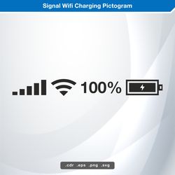 signal wifi charging pictogram svg digital vector