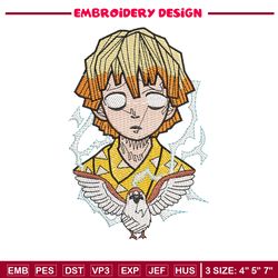Zenitsu bird embroidery design, Zenitsu embroidery, Anime design, Embroidery shirt, Embroidery file, Digital download