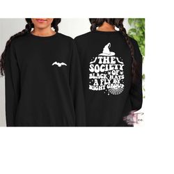 black hat society a fly by night group sweatshirt, cute fall hoodie, cute spooky sweat, halloween gift, halloween bats,