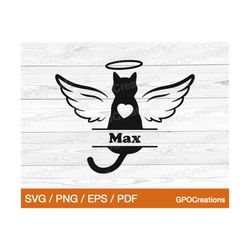 pet cat memorial svg, cat loss svg, cat memorial svg, angel wings svg, pet loss svg, cat memory svg, pet love svg, memor