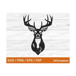 deer svg, deer head svg, deer hunting svg, outdoors svg, deer hunting clipart, deer head cut file, hunting svg, instant