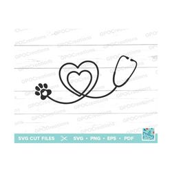 veterinarian stethoscope svg, paw print svg, veterinarian svg, vet tech svg, veterinary technician svg, stethoscope svg,