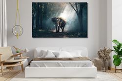 elephant wall artwalking elephant artelephant canvas wall decornature photo printjungle and elephant canvastropical jung