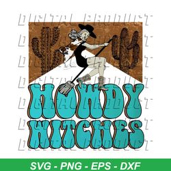 howdy witches western cowgirl svg graphic design file