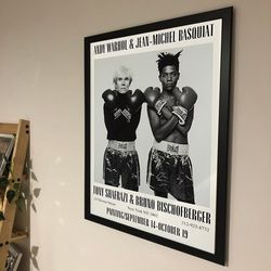 warhol and basquiat vintage boxing poster noframed, gift