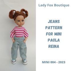 jeans pattern for mini paola reina dolls 21 cm