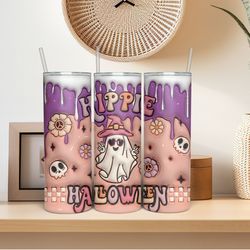 hippie halloween tumbler wrap, hippie halloween tumbler 3d, tumbler png, 20oz skinny tumbler, sublimation