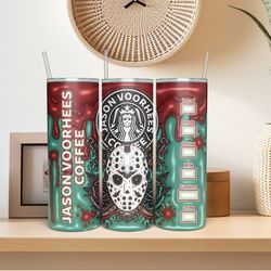 horror movies character 20 oz skinny tumbler sublimation design, halloween tumbler straight and tapered wrap png