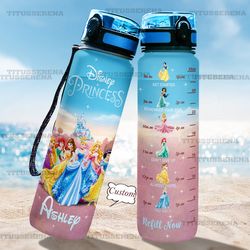 personalized disney princess 32oz water tracker bottle,custom disney princess water bottle, disney princess gift.jpg