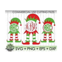 elf svg / christmas elf svg / elf monogram svg files / elf legs svg / elf feets / elf cap svg / cricut, silhouette svg,