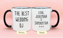 personalized the best wedding dj coffee mug, wedding dj thank you gift idea, wedding planning thank you gift wedding dj