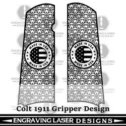 engraving laser designs colt 1911 gripper design