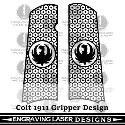 engraving laser designs colt 1911 gripper design