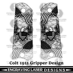 engraving laser designs colt 1911 gripper design