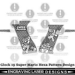 engraving laser designs glock 19 super mario hexa pattern design