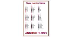 anchor thread list by color, number, name - cross stitch chart - anchor thread charts - inventory - organizing - a4