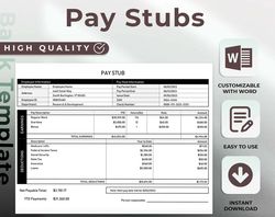 authentic paycheck stubs template: generate professional pay stubs