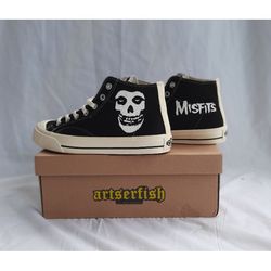 misfits rock band-inspired hand-painted shoes: walk to the beat of punk rock