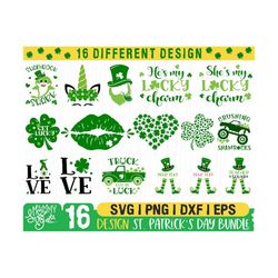 st patricks day svg,shamrock shark svg,unicorn svg,irish svg,clover svg,love svg,truck full of luck svg,get lucky svg,cr