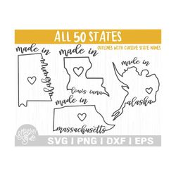 all 50 states cursive outline svg bundle,united states svg,us outlines svg,us states svg.50 us states clip,america maps,