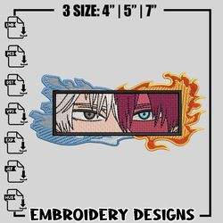 todoroki shouto embroidery design, my hero academia embroidery, logo design, anime design, anime shirt, digital download