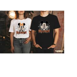 disney halloween shirt, mickey minnie matching shirt, halloween shirt, disney vacation trip shirt, halloween party, hall