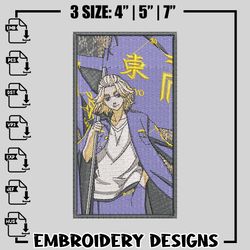 mikey embroidery design, tokyo revengers embroidery, logo design, anime design, anime shirt, digital download