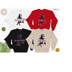 custom name halloween sweatshirt, halloween nana hoodie, halloween witch sweater, group halloween sweat, halloween gift,