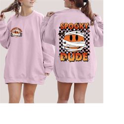 spooky dude sweat, spooky dude sweatshirt, retro halloween, halloween sweatshirt, spooky season hoodie, cute fall sweats