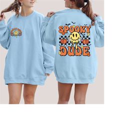 spooky dude sweatshirt, retro halloween,pumpkin sweatshirt, halloween sweatshirt, spooky season hoodie, cute fall sweats