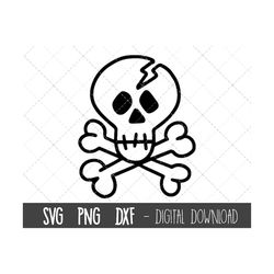 Skull and Crossbones SVG, Bone Svg, skull Svg, skull and crossbones clipart svg, png, dxf, skull bones cricut silhouette