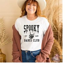 spooky babes club shirt, halloween skeleton, skeleton hand, spooky season tshirt, halloween costume, halloween shirt, re