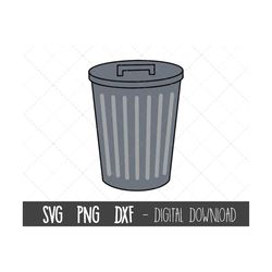 trash can svg, trash can clipart, garbage can png, bin svg, rubbish bin svg, trash can outline svg, recycle cricut silho