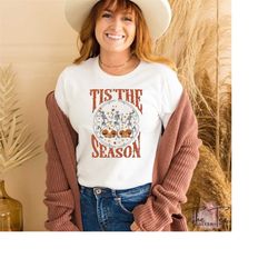 this the season shirt, skeletons dancing shirt, funny halloween tee, halloween pumpkin t-shirt, fall vibes tee, womens h