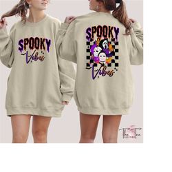 spooky vibes sweatshirt, vintage halloween hoodie, spooky season sweater, spooky halloween, fall sweater, halloween gift