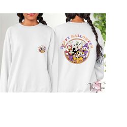 happy halloween sweatshirt, disneyland halloween, mickey and friends tshirt, halloween party, spooky vibes, gift for hal