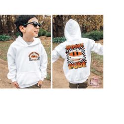 spooky dude sweatshirt, retro boys halloween, halloween toddler hoodie, retro groovy  girl, halloween kid spooky season,