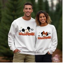 disney halloween sweatshirt, mickey and minnie halloween, halloween couple gifts, disneyland 2023, disneyworld trip, hal