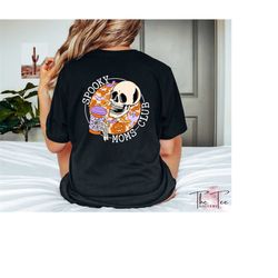 spooky mom club shirt, cute mom gift, spooky vibes tee, best mom gift for her, halloween mom, skull halloween quotes, ha