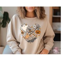 halloween doddle sweatshirt, love halloween hoodies, halloween ghost, halloween witch sweater, pumpkin sweater, gift for