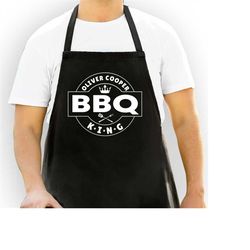 Apron (1160) Personalised Bbq King Fathers Day Anniversary Birthday Bib Apron Cooking Funny Gift For Dad Daddy Grandad H