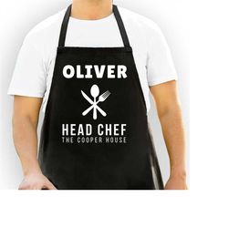 Apron (1157) Personalised Head Chef Head Of Bbq Cooking Fathers Day Anniversary Birthday Bib Apron Cooking Funny Gift Fo