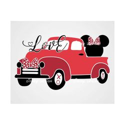 valentines truck svg, truck with  hearts, valentines vintage truck svg, love valentine's design, love svg, cricut files