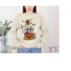 halloween pumpkin sweatshirt, horror movie characters, horror lover gift, horror movie gifts,  fall sweatshirt spooky se