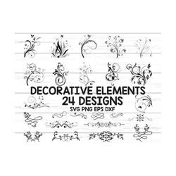 Decorative Ornaments SVG/ Vine SVG/ Swirls Svg/ Clipart/ Cut Files/ Cricut/ Silhouette/ Vector