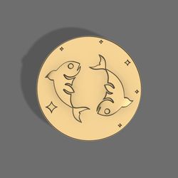 pisces sign stl file for cnc