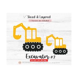 Digger SVG,Excavator,Construction,Vehicle,Sliced,Layered,Birthday Boy,Truck,DXF,Cut file,Clipart,Cricut,Silhouette,Insta