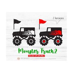 Monster Truck SVG,Truck,Birthday,Vehicle,Race,Boy,Kids,DXF,Cut file,Vinyl,T-Shirt,Cricut,Silhouette,Car,Racing,Race,Inst